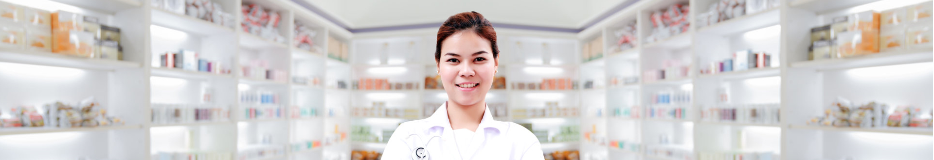 a pharmacist standing inside a pharmacy